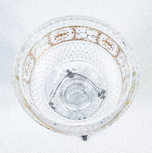 vaso cristallo argento epoca 1900 centrotavola coppa cachepot crystal vase