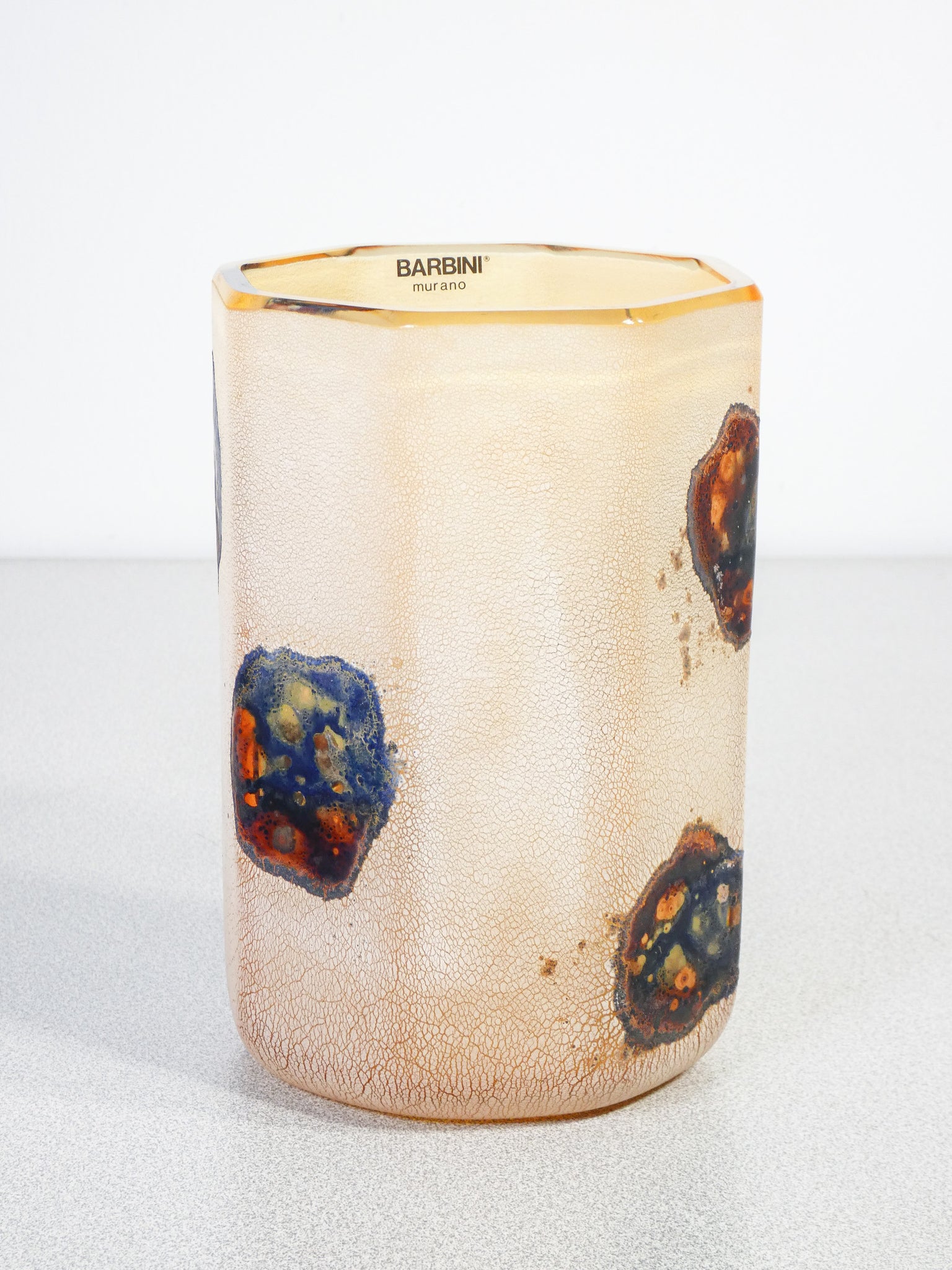 vaso design alfredo barbini scavo vetro sonoro soffiato murano epoca 1970s 2