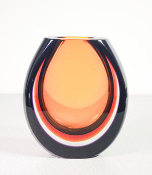 vaso design flavio poli sommerso vetro soffiato policromo murano italia 1960s