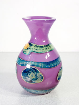 vaso eldorado design samuel herman per val saint lambert vetro soffiato 1980s