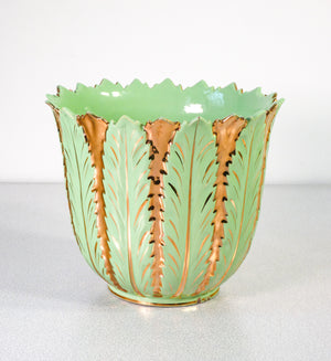 vaso la colonnata sesto fiorentino ceramica smaltata dorata epoca 1950s
