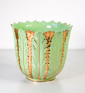 vaso la colonnata sesto fiorentino ceramica smaltata dorata epoca 1950s