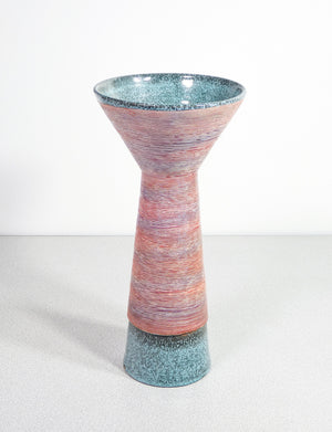 vaso maiolica smaltata design italiano epoca 1960s vintage ceramica dipinta