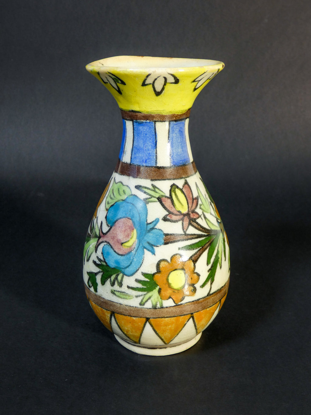 vaso persiano epoca ceramica dipinta vasetto motivo floreale persia antico