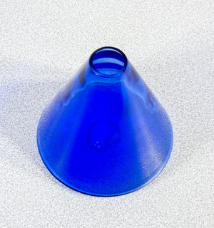 vaso salviati vetro soffiato blu murano venezia vasetto portafiori a cono
