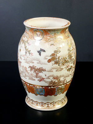vaso satsuma epoca meiji 1800 ceramica smalto policromo giappone antico