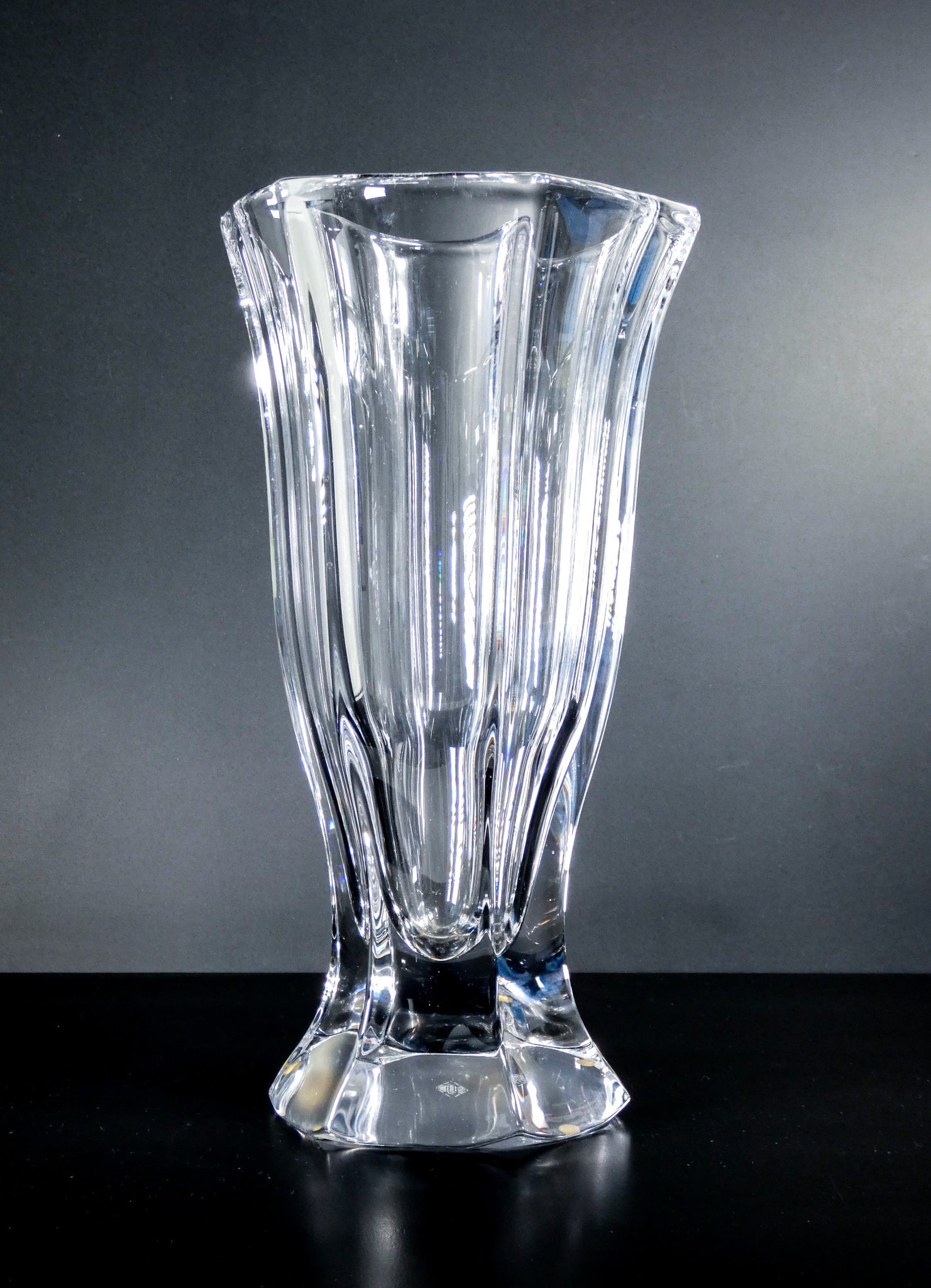 vaso vannes art le chatel france cristallo vintage design firmato crystal