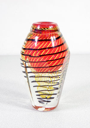 vaso vetro murano fasce policrome epoca 1970s design italiano italy glass art