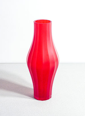 vaso vetro soffiato murano rosso design italia 1980s portafiori vintage vase