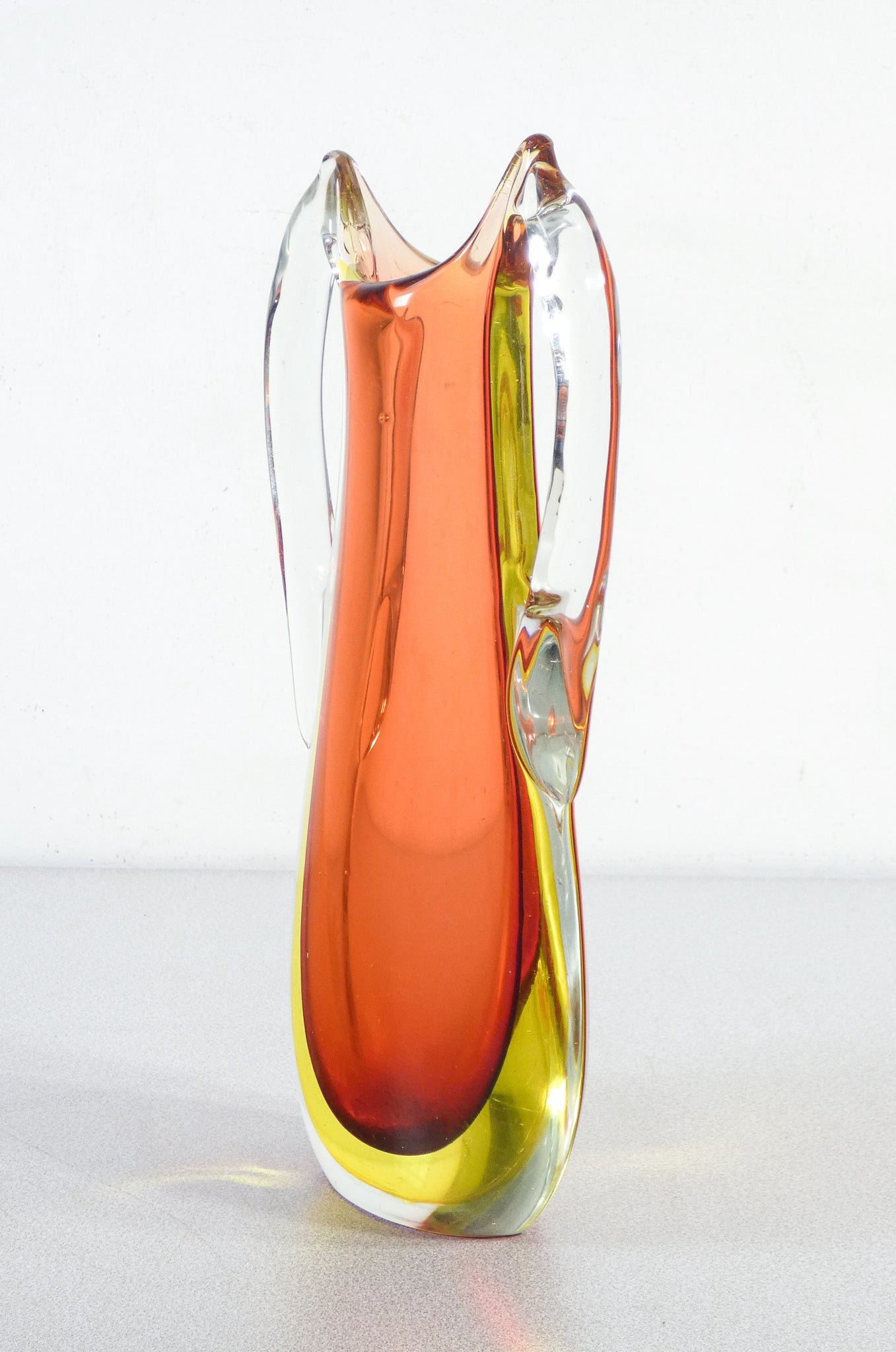 vaso vetro soffiato murano sommerso design stile flavio poli vintage glass art