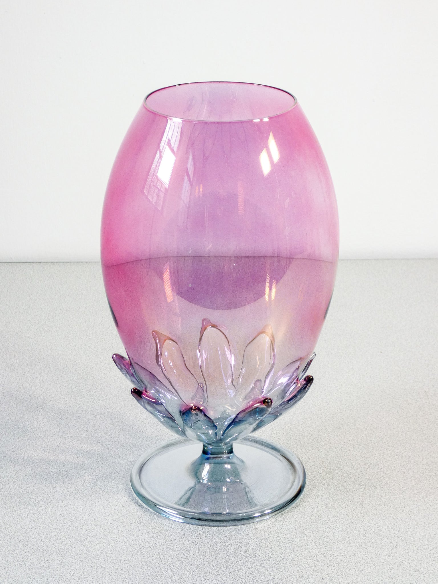 vaso vetro soffiato policromo parise vetro fiore design blown glass art