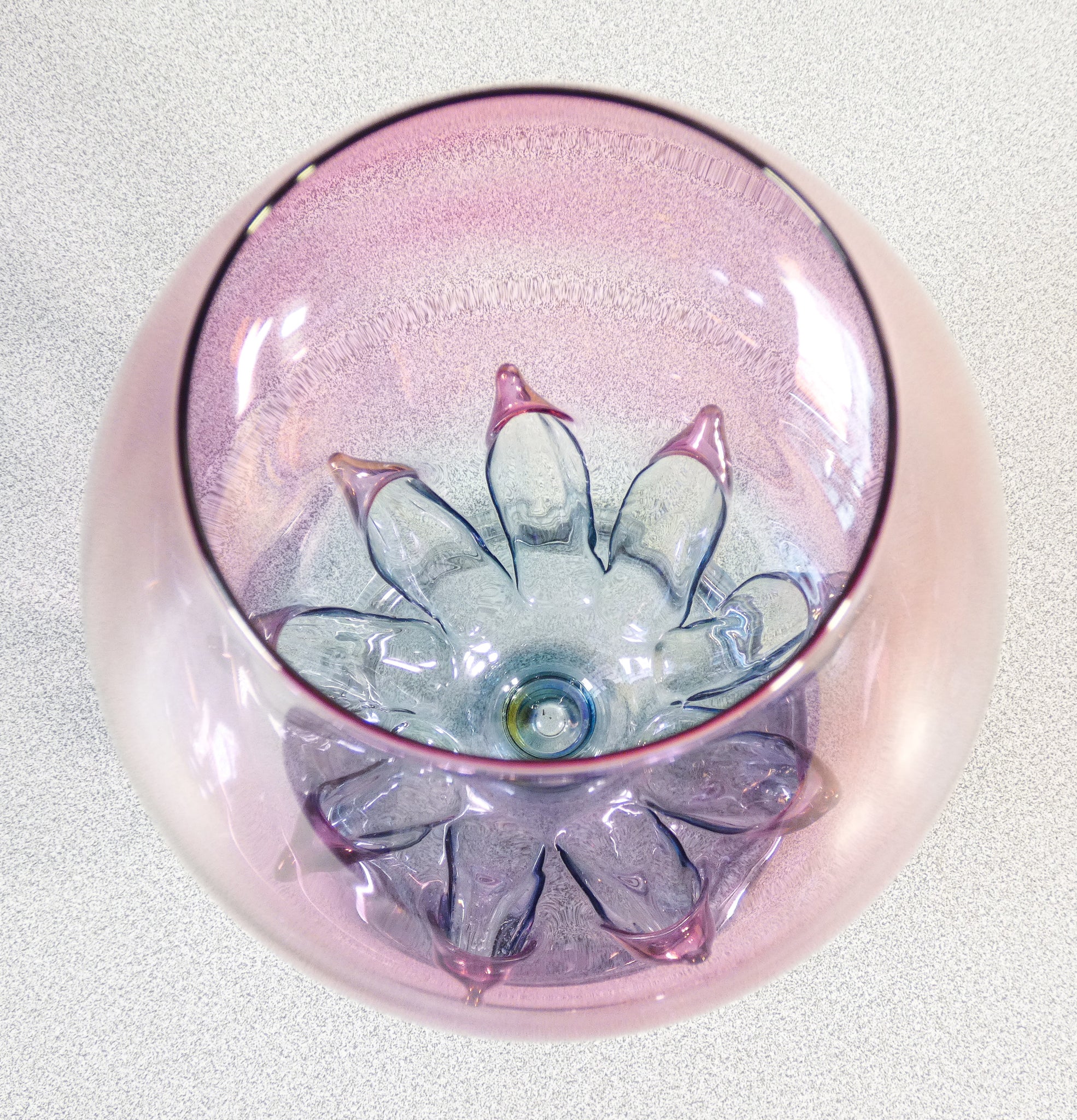 vaso vetro soffiato policromo parise vetro fiore design blown glass art