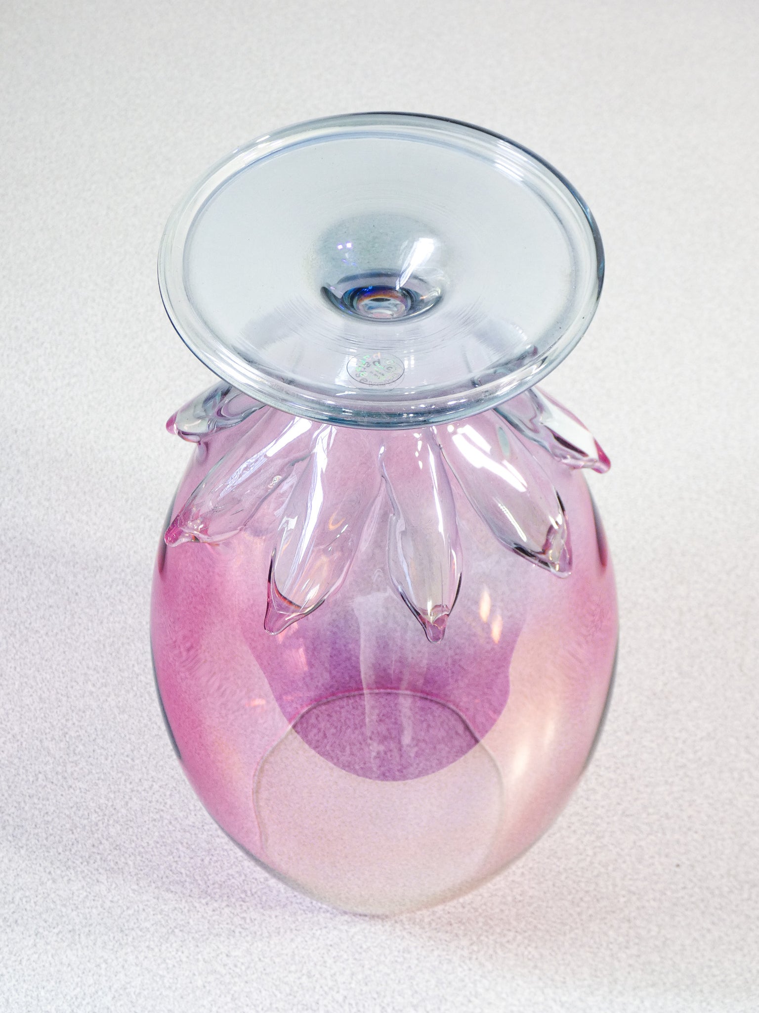 vaso vetro soffiato policromo parise vetro fiore design blown glass art