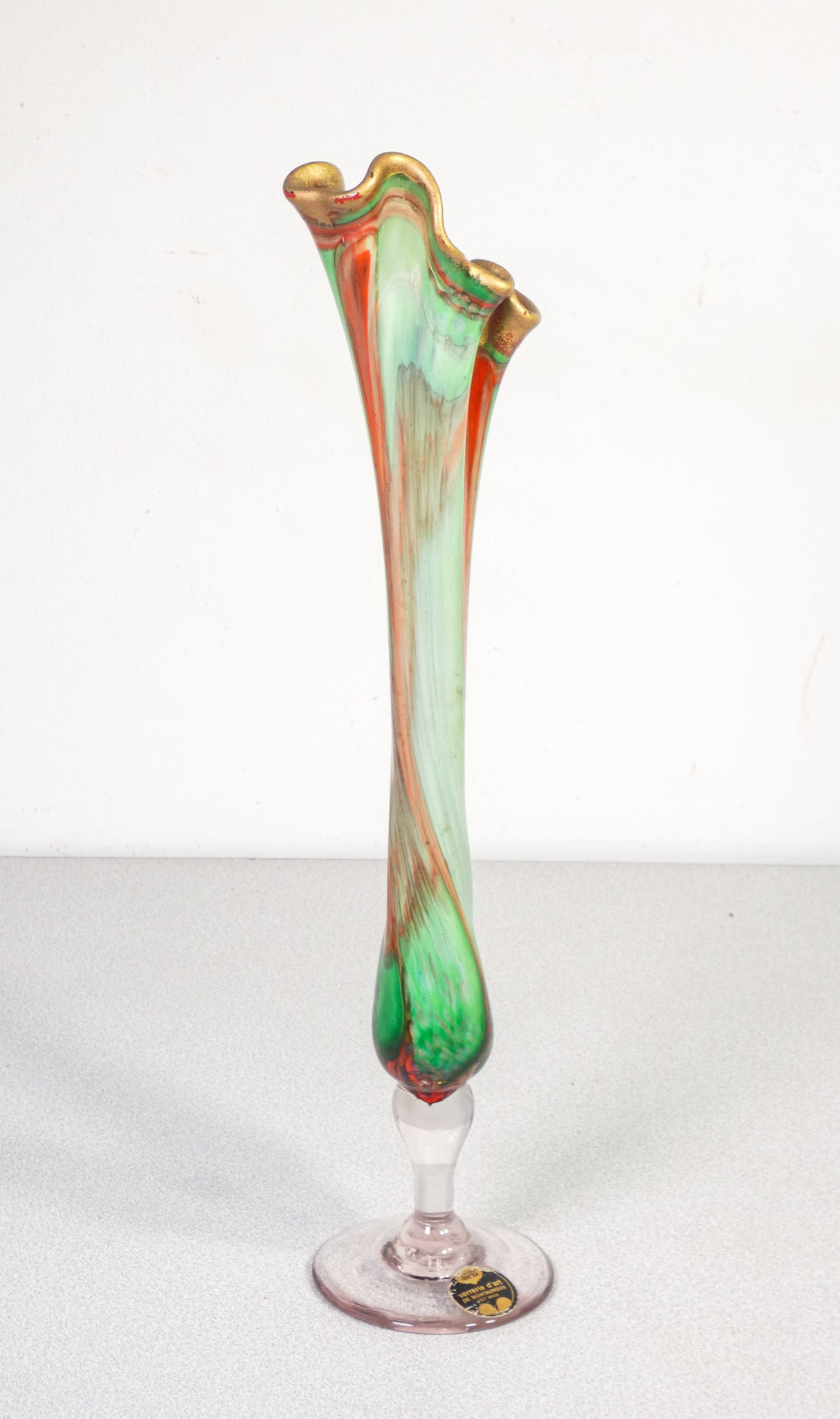 vaso vetro soffiato policromo verrerie art montauroux santa francia provenza