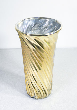 Vaso in vetro soffiato, argentato e dorato. Murano – Mercand Store
